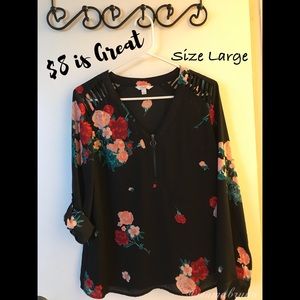 ▪️Black Floral Print Blouse▪️